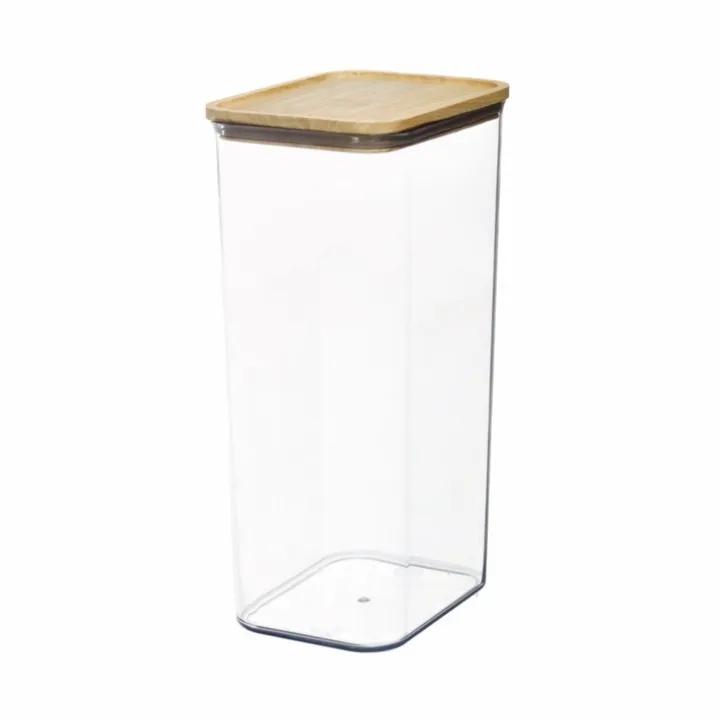 Hög förvaringsburk med trälock 4L, iDesign