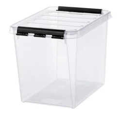 Hög förvaringslåda med lock 13L, SmartStore, Klar/svart