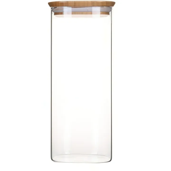 Hög glasburk med bambulock 2,2L, Pebbly