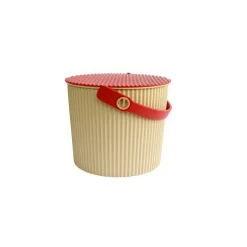 Hink med lock 10L, Omnioutil, Beige/Röd