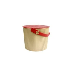 Hink med lock 8L, Omnioutil, Beige/Röd
