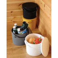 Hink med lock 4L, Omnioutil, Grön/Brun