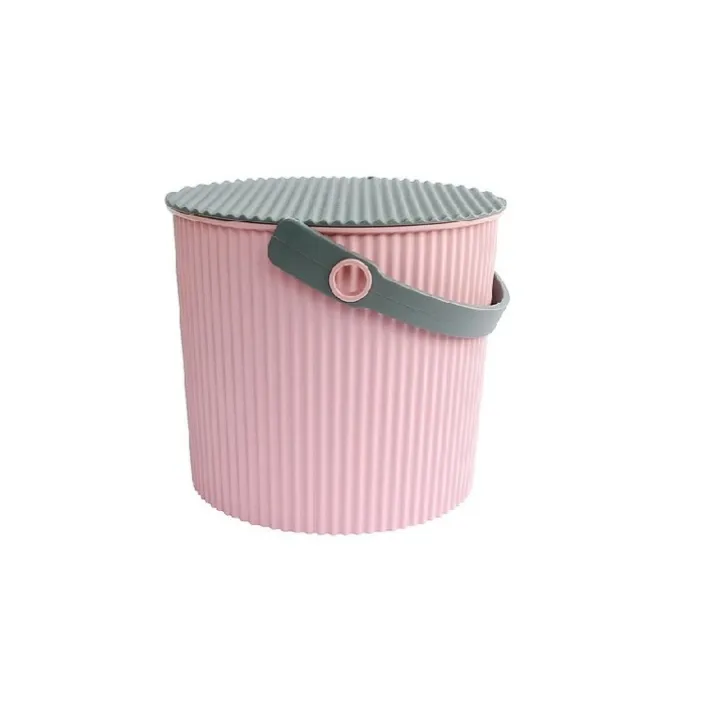 Hink med lock 10L, Omnioutil, Rosa/Grå