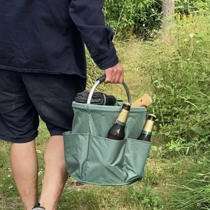 Hopfällbar korg med förvaringsfickor, 28cm