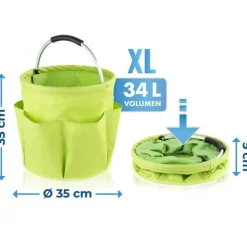 Hopfällbar korg med förvaringsfickor, 35cm