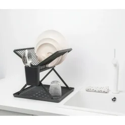 Hopfällbart diskställ, Brabantia, Mörkgrå
