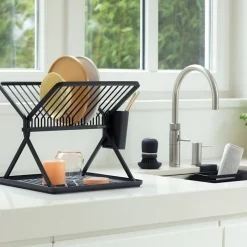 Hopfällbart diskställ, Brabantia, Mörkgrå