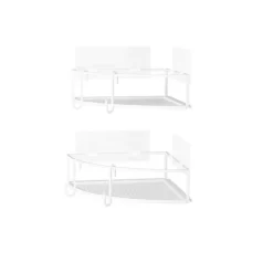 Hörnhylla i metall 2-pack