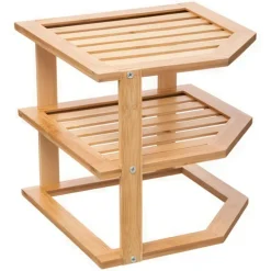 Hörnhylla 2 plan i bambu