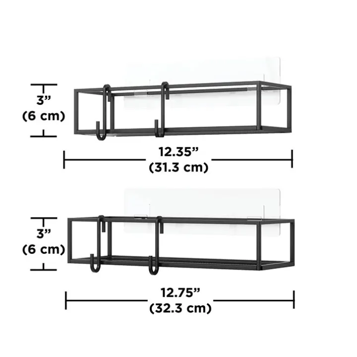 Hylla i metall 2-pack