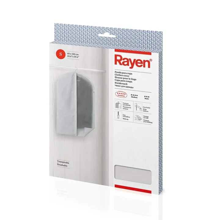 Klädpåse, 100 cm, Rayen premium, Ljusgrå