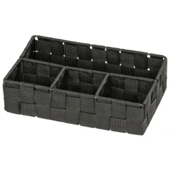 Korg med 4 fack, ADRIA, Liten, 17 x 26 x H6,5 cm, svart