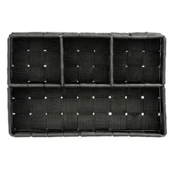 Korg med 4 fack, ADRIA, Liten, 17 x 26 x H6,5 cm, svart