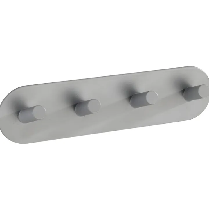 Kroklist, 4 krokar, Självhäftande, Metall, PIENCO QUADRO