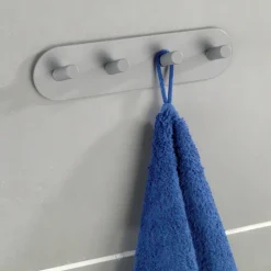 Kroklist, 4 krokar, Självhäftande, Metall, PIENCO QUADRO