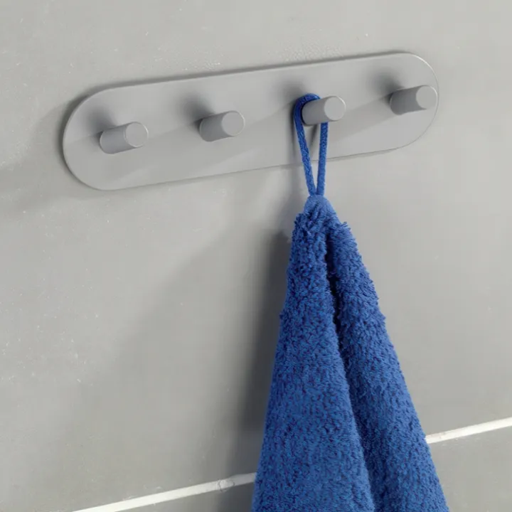Kroklist, 4 krokar, Självhäftande, Metall, PIENCO QUADRO