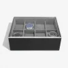 Låda för klockor med displaylock, STACKERS WATCH BOX, 18 x 26 x H 9,5 cm Svart
