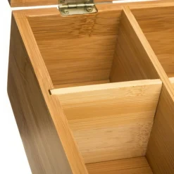 Liten förvaringslåda i bambu för tepåsar