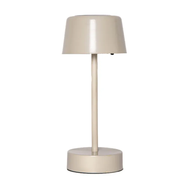 Liten solcellsladdad bordslampa