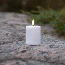 Litet blockljus med skymningssensor, Vit