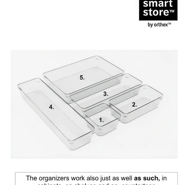 Långsmal lådinredning för småförvaring, 20x10x6cm, SmartStore