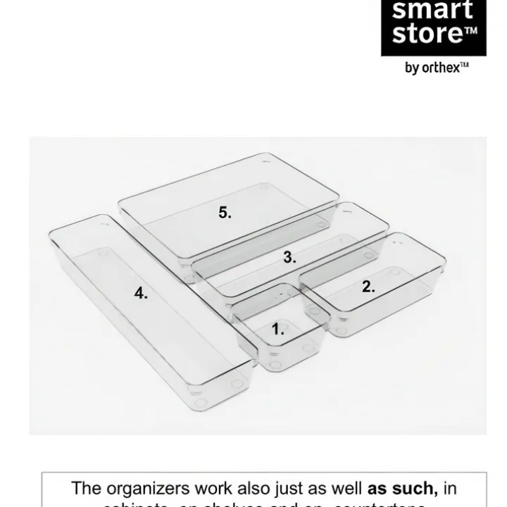 Långsmal lådinredning för småförvaring, 40x10x6cm, SmartStore