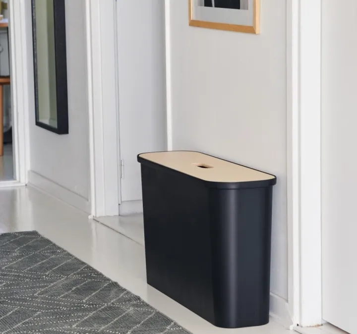 Långsmal återvinningsstation med lock och 2 insatser, SmartStore