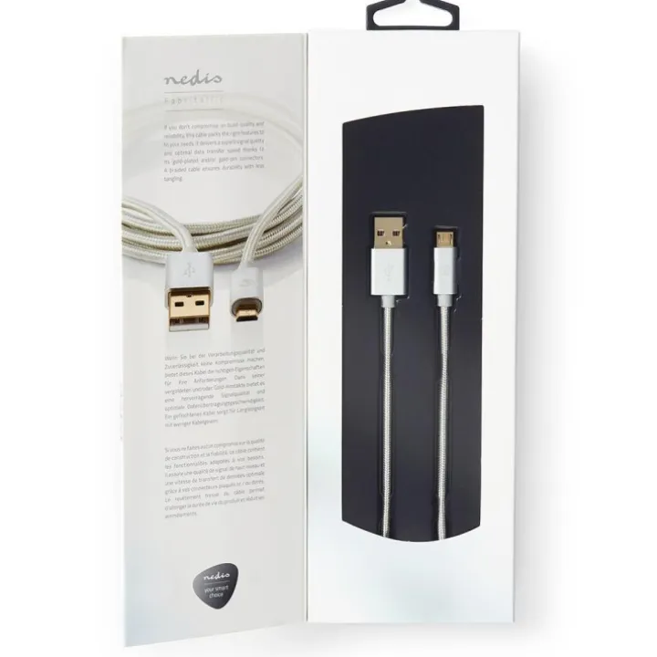 Lång USB-kabel i tyg
