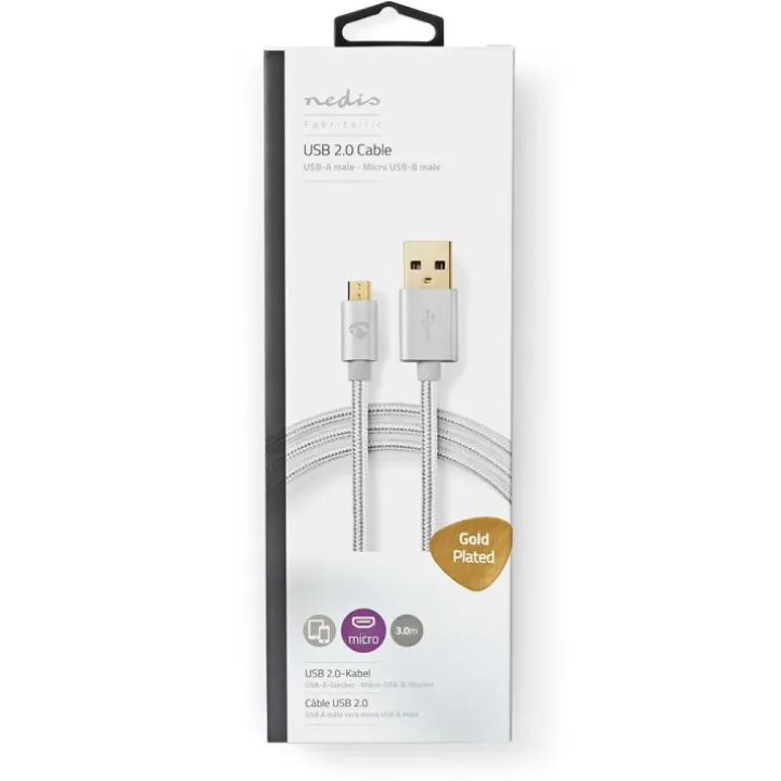 Lång USB-kabel i tyg
