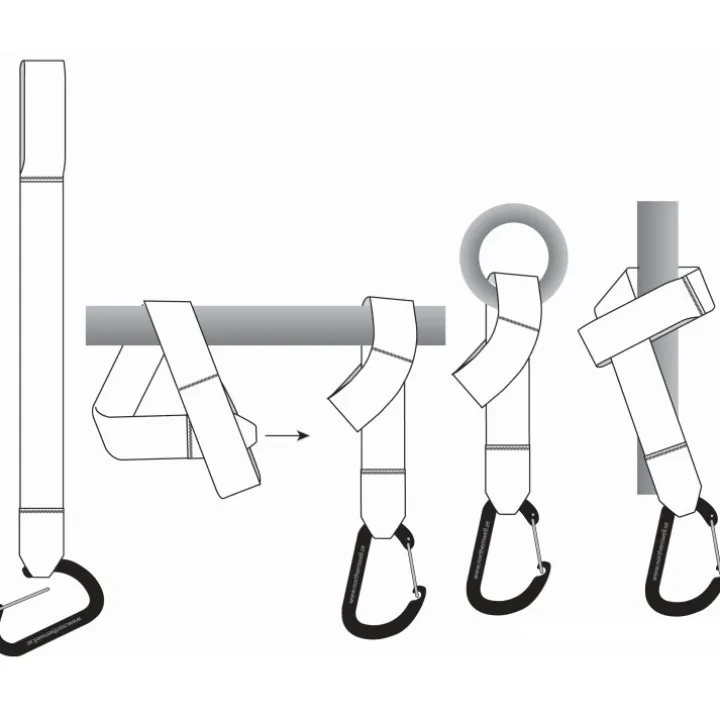 Loop fästband med karbinhake 2-pack