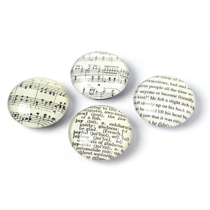 Magnet i glas 4-pack, Litteratur och musik