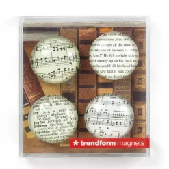 Magnet i glas 4-pack, Litteratur och musik