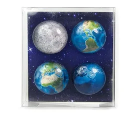 Magnet i glas 4-pack, Världen