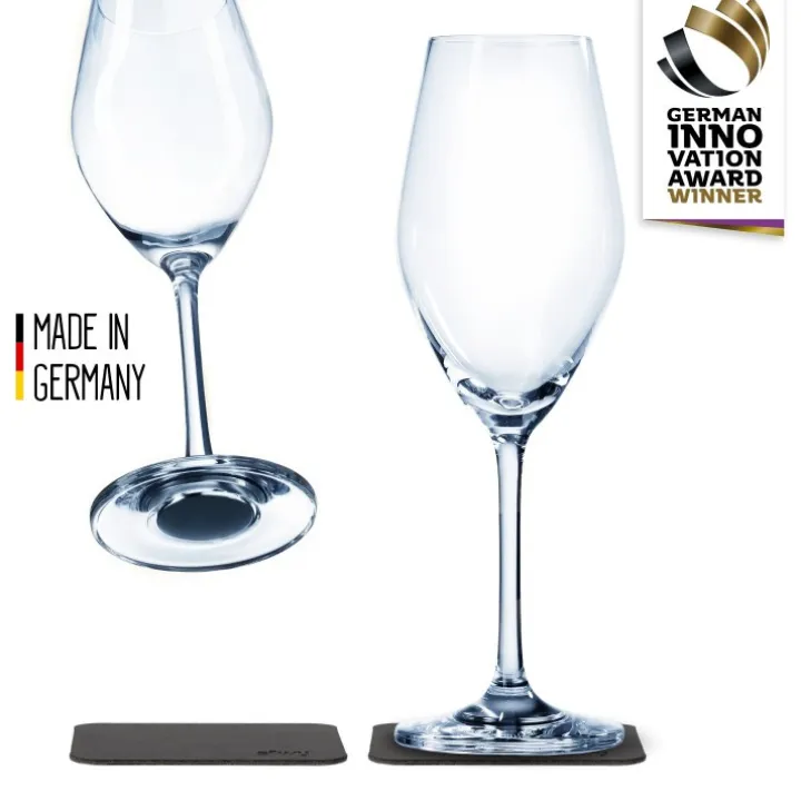Magnetiska champagneglas i kristall Silwy, 2-pack