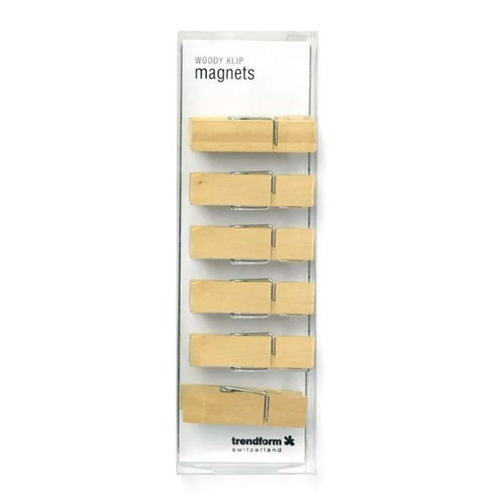 Magnetklädnypa 6-pack, Trä