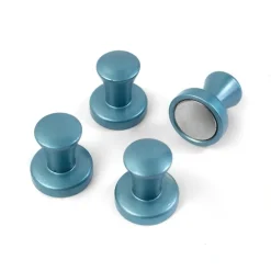 Magnet med knopp 4-pack, Silverblå