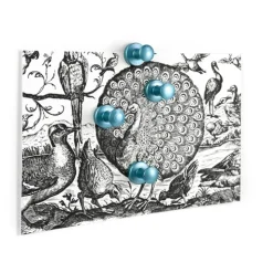 Magnet med knopp 4-pack, Silverblå