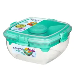 Matlåda för sallad med bestick 1,1L, Sistema, Mint