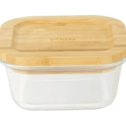 Matlåda i glas med bambulock 0,52L, Pebbly