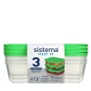 Matlåda i plast 3-pack 1L, Sistema