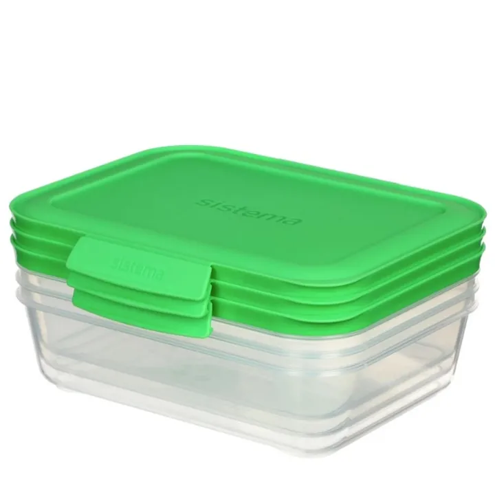 Matlåda i plast 3-pack 1L, Sistema