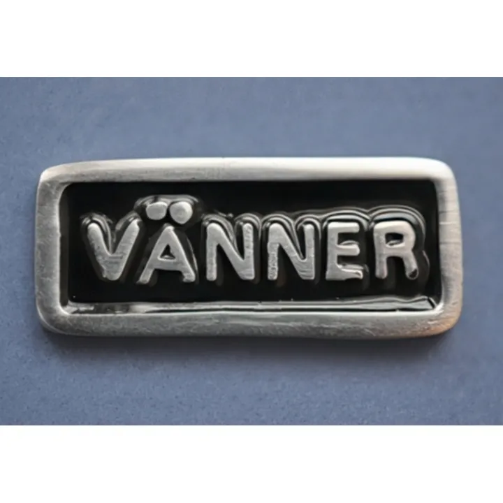 Metallskylt med ram, Vänner, Svart