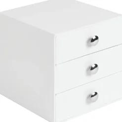 Minibyrå 3 lådor, iDesign, Vit