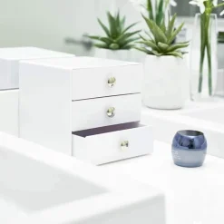 Minibyrå 3 lådor, iDesign, Vit