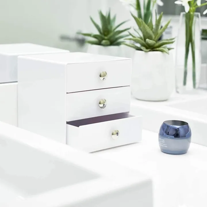 Minibyrå 3 lådor, iDesign, Vit