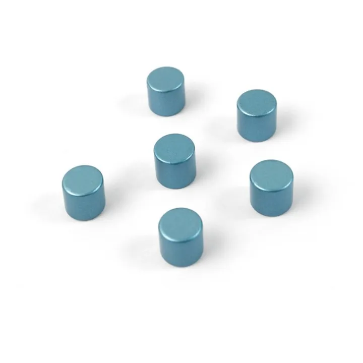 Minimagnet cylinder 6-pack, Silverblå
