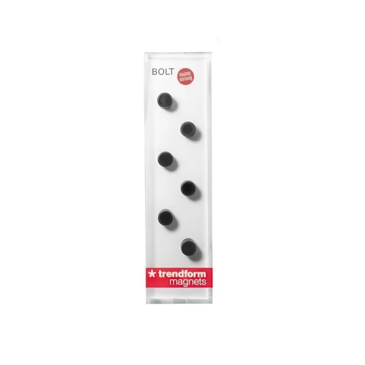 Minimagnet cylinder 6-pack, Svart
