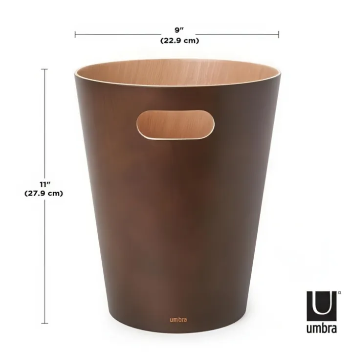 Papperskorg i trä 7,5L, Umbra