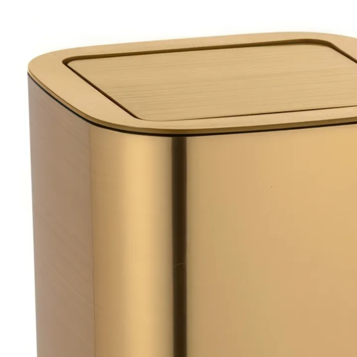 Papperskorg med vipplock 5,5L, Guld