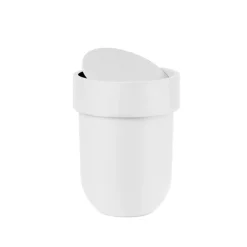 Papperskorg med vipplock 6L, Umbra, Vit